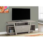Monarch Specialties Tv Restez debout. 60 Inch, Console, Centre de divertissement médiatique, Tiroirs de rangement, Salle de séjour, Chambre, Stratifié, Brun, Contemporain, Moderne