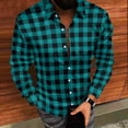 thumbnail image 3 of Timdgard Button down Shirts for Men Fall Plaid Lapel V Neck Long Sleeve Shirts Work Casual Tops, 3 of 8