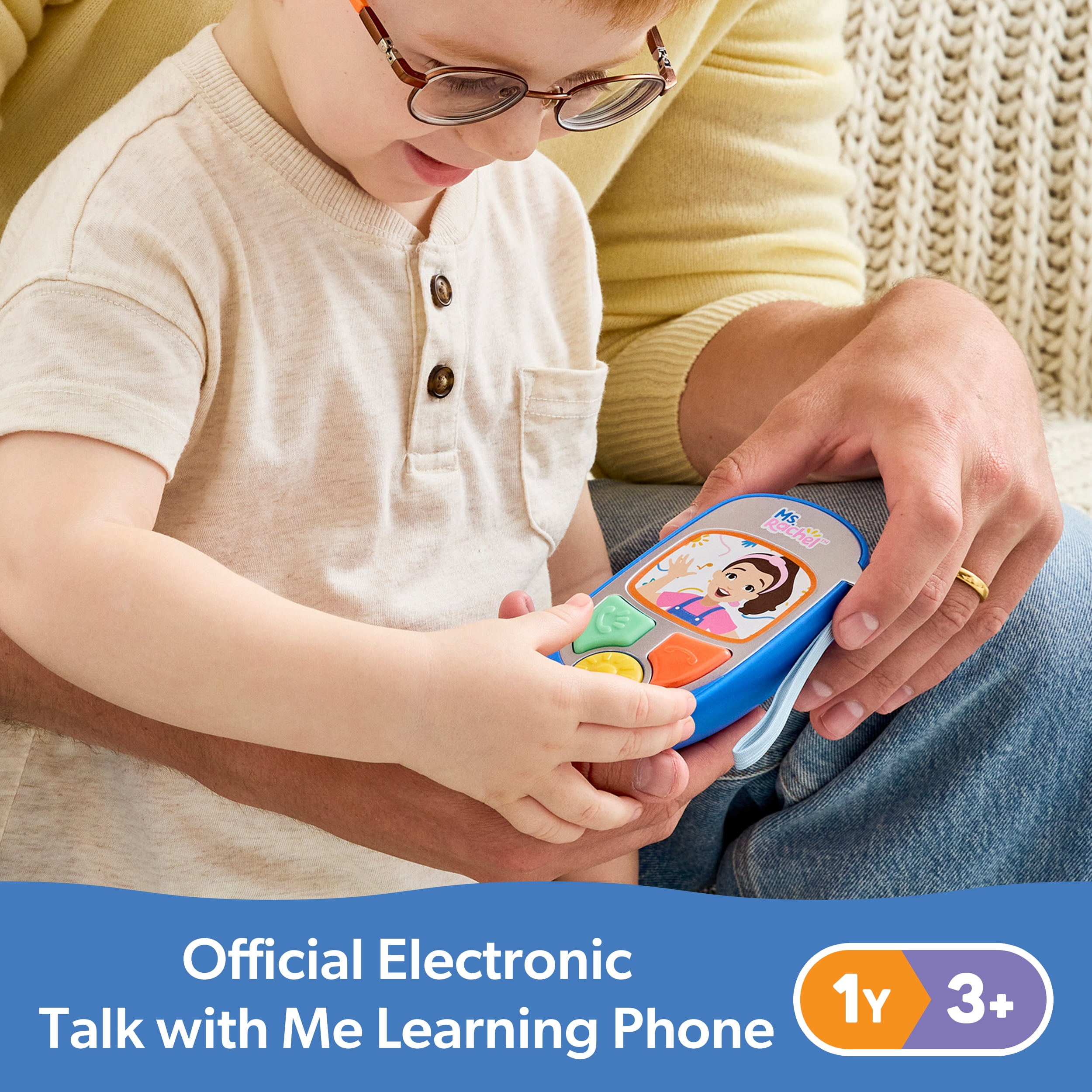 Ms. Rachel, Téléphone d'apprentissage Talk with Me électronique officiel comprenant des phrases de conversations, jouets éducatifs et jouets pour filles et garçons de 1 à plus de 3 ans