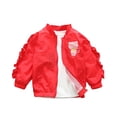 thumbnail image 1 of RXIRUCGD Fille Haut Mince Fille Veste de Printemps Cardigan à Volants Col Rond Veste Manteau ( Rouge, Taille : 14 Ans ), 1 of 3