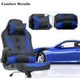 thumbnail image 3 of BestOffice Ergonomic High-Back Gaming Chair, Racing Style Swivel Office Chair with Adjustable Headrest & Lumbar Support, PU Leather, Blue, 3 of 7