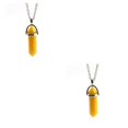 thumbnail image 2 of QualitChoice Hexagon Column Charm Exquisite Women Men Making Findings Handmade Anniversary Hanging Pendants Colorful Crystal Yellow 2Set, 2 of 6