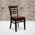 thumbnail image 4 of HERCULES Series Ladder Back Walnut Wood Restaurant Chair - Burgundy Vinyl Seat, 4 of 6