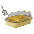 thumbnail image 4 of MERIGLARE Cat Litter Box Cat Sand Basin with High Side Cat Litter Container Durable yellow, 4 of 9