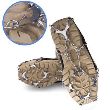 EIMELI Crampons de Glace Traction, 12 Pointes en Acier Inoxydable pour Bottes de Neige, Protection Sécurisée pour la Randonnée, la Marche, l'Escalade, le Jogging, l'Alpinisme sur Route Boueuse Antidérapante