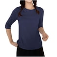 thumbnail image 1 of fatyb Chandails de Détente à Manches 3/4 pour Femmes Col Ras du Cou Amples et Confortables Blouses Chandail Décontracté de Tous les Jours T-Shirt de Pyjama, 1 of 3