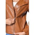 thumbnail image 2 of Ladies Cross Zip Leather Moto Jacket, 2 of 8