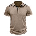 thumbnail image 5 of Styesk T Shirts for Man Fashion Solid Color Leisure Versatile Motion Button T-shirt Lapel Top, 5 of 5
