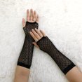 thumbnail image 5 of Unique Bargains Gants Résille Sans Doigts Longueur Coude pour Femmes 2 Paires, 5 of 5