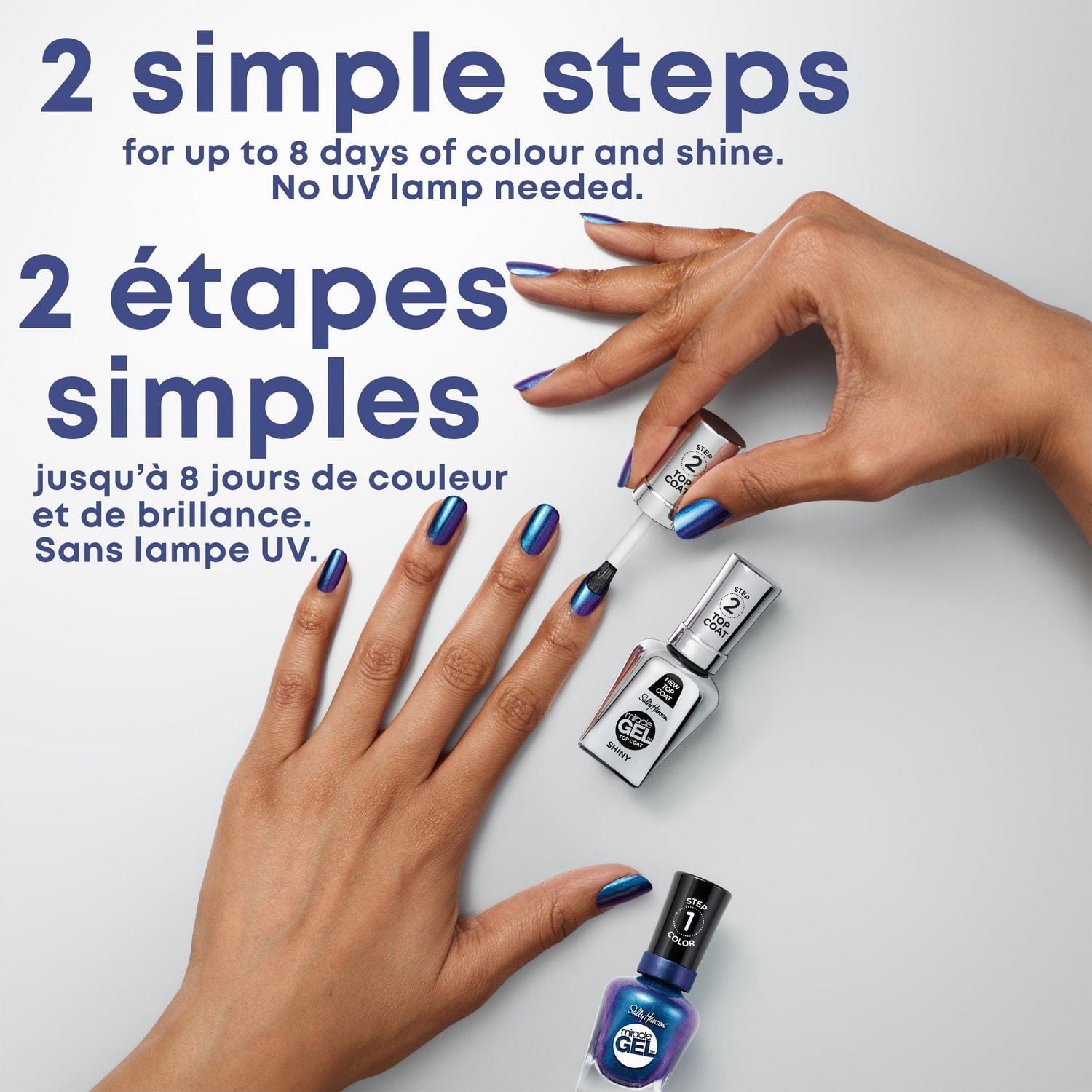 Sally Hansen - Miracle Gel™ Top Coat Activator, 2 Step Gel-like System, No UV Light Needed, Up to 8 Day of colour & shine