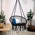 thumbnail image 3 of Gymax Chaise Hamac avec Coussin, Trousse de Quincaillerie de Suspension, Intérieur Extérieur, Noir, 3 of 10