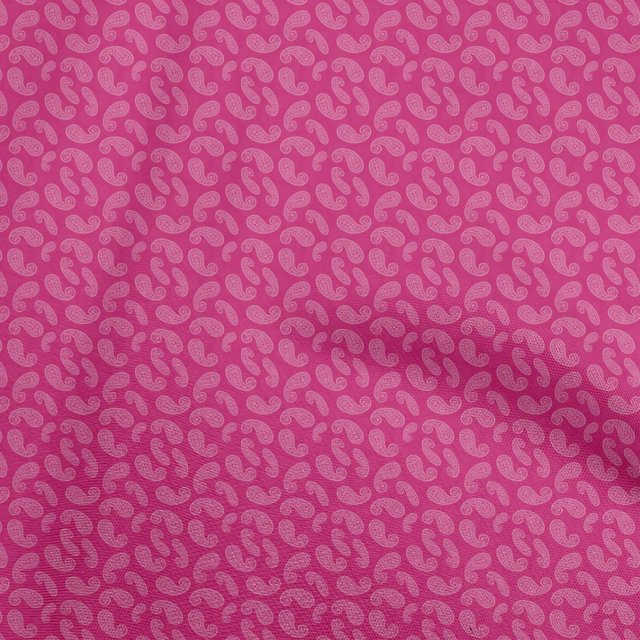 oneOone Rayon Pink Fabric Asian Paisley Craft Projects Decor Fabric Printed By The Yard 56 Inch Wide