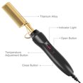 thumbnail image 3 of Electric Hot Comb Hair Straightening Heat Pressing Comb Ceramic Curling Flat Iron Curlers, 3 of 4