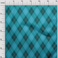 thumbnail image 3 of oneOone Rayon Turquoise Blue Fabric Check Sewing Material Print Fabric By The Yard 56 Inch Wide, 3 of 4