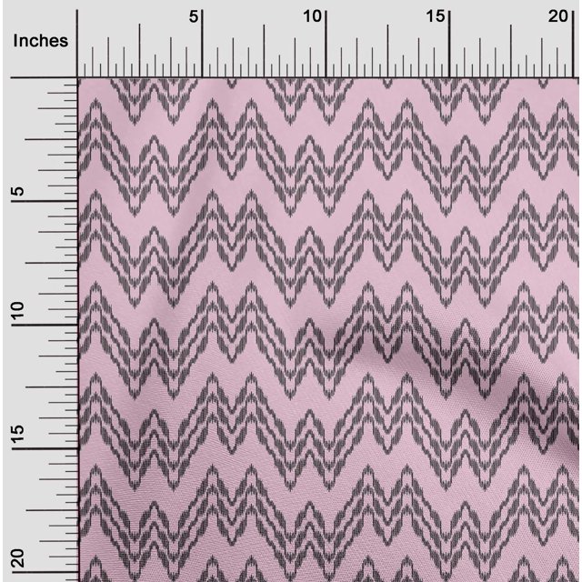 oneOone Tissu en Coton Cambric Imprimé Chevron Ikat pour Couture BTY 56 Pouces de Large