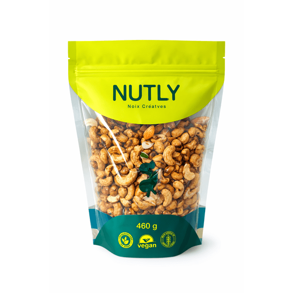BBQ Cashews 460 g – Roasted Cashews with Smoky Barbecue Flavor – Savory Crunchy Snack