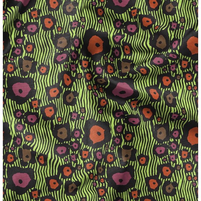 Soimoi Green Rayon Fabric Wild Animal Skin Decor Fabric Printed BTY 42 Inch Wide