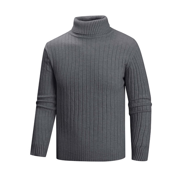 fatyb Chandail pour Hommes à Col Roulé Décontracté Tricoté Extensible à Manches Longues Hauts Chauds d'Automne Hiver pour Hommes