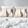 thumbnail image 4 of Erosebridal Ensembles de Draps Complets à Rayures Biscuit, Literie Minimalisme Futuriste Format Full, Décor Abstrait Moderne, 4 of 7