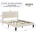 thumbnail image 3 of VECELO Queen Size Upholstered Beds, Modern Platform Bed Frame with Adjustable Headboard, Wooden Slats Support/No Box Spring Needed, Beige, 3 of 8