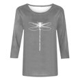 thumbnail image 4 of HKEJIAOI Hauts à Manches 3/4 pour Femmes Slim Fit M Blouse d'Été, 4 of 5