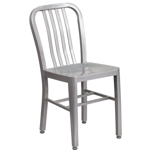 Chaise pour l'intérieur et l'extérieur en métal argenté