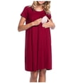 thumbnail image 1 of TopLLC Robe à Manches Courtes Col Rond Vêtements d'Accouchement pour Femmes Enceintes Vêtements d'Allaitement Ouverts à Manches Courtes Jupes pour Femmes Enceintes Robes à Manches Courtes Col Rond Robe pour Femmes Enceintes, 1 of 3