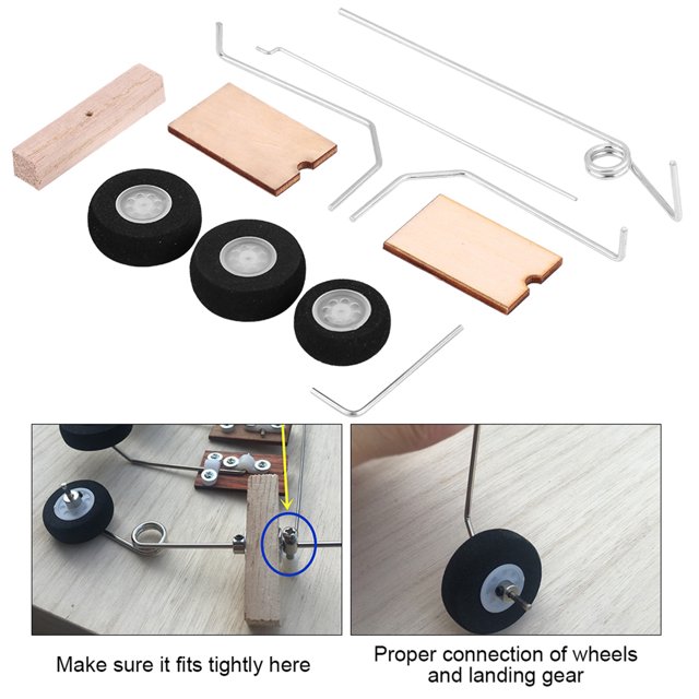 Wheels Landing Gear Kit, Aircraft Landing Gear Wheel Set KT DIY Fixed Wing Model Aircraft Landing Gear Wheel Universal Set Of RC Accessories