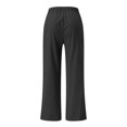 thumbnail image 5 of Pantalon Grand en Coton et Lin pour Femmes, Habillé Décontracté, Couleur Unie, Taille Haute, Pantalon de Détente, Pantalon Capri d'Entraînement pour Femmes, 5 of 5