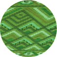 thumbnail image 1 of Ahgly Company Tapis d'Intérieur Rond Lavable en Machine Vert Émeraude Profond Transitionnel, 5 Pieds Rond, 1 of 7
