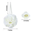 thumbnail image 3 of CHOK 2 Pack | 7” Mauve Flower Ball Silk Rose Pomander Kissing Ball, 3 of 11