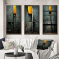 thumbnail image 1 of Designart "Vintage Wisdom Minimal Orange" Modern Geometric Framed Wall Art Set Of 3 - Gold Abstract Geometric Frame Gallery Wall Set For Home Decor, 1 of 6