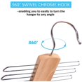 thumbnail image 3 of Wooden Necktie and Belt Hanger 2-Pack, Natural Finish Wood Center Organizer and Storage Rack with a Non-Slip Clips, 3 of 5