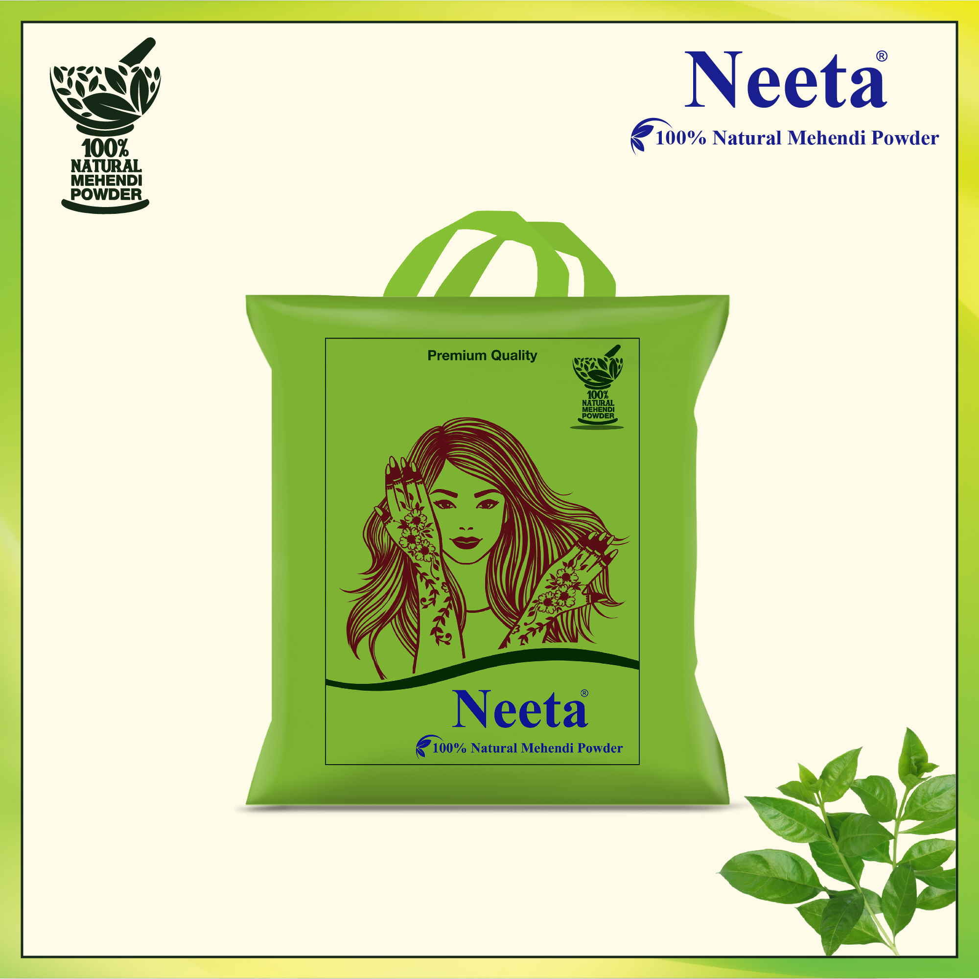 Neeta 100% Natural Henna for Hair Color, Henna with GI Tag for