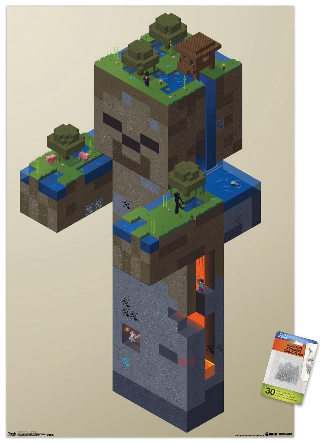 Minecraft - Zombie Swamp Wall Poster, 14.725" x 22.375" Framed