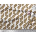 thumbnail image 3 of Soimoi White polyester Crepe Fabric Brown Paisley Print Fabric by Yard 42 Inch Wide, 3 of 3
