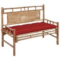 thumbnail image 1 of vidaXL Garden Bench with Cushion 120 cm Bamboo, 1 of 5