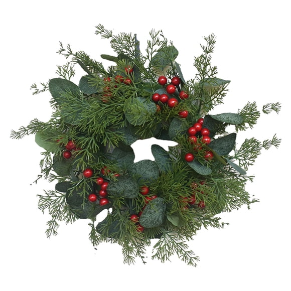 Wreath Small Holly Leaves Red Berries Door And Window Front Door Wreaths for Winter 15 Wreath Kitchen Wreath Christmas Succulent for Front Door Small Wreaths for Kitchen Rope Wreath Lighted Door