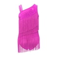 thumbnail image 4 of vastwit Robe de Danse Latine à Franges pour Filles, Justaucorps de Performance Jazz Tango à Pampilles, Justaucorps de Gymnastique, Rose Vif 8, 4 of 6
