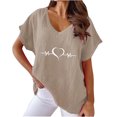 thumbnail image 2 of LSLJS T-shirts à Col en V pour Femmes Mode Confortable Blouses Féminines Hauts, Débardeurs pour Femmes, 2 of 6