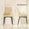 thumbnail image 3 of HOMCOM Dining Chairs Set of 4, PU Leather Kitchen Chairs with Steel Legs, 3 of 10