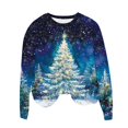 thumbnail image 3 of UPPADA Chandails de Noël pour Femmes, Imprimé d'Arbre de Noël, Chandail à Manches Longues, Hauts à Enfiler, Automne, Chandail Confortable, Chandail à Col Rond de Noël, 3 of 4