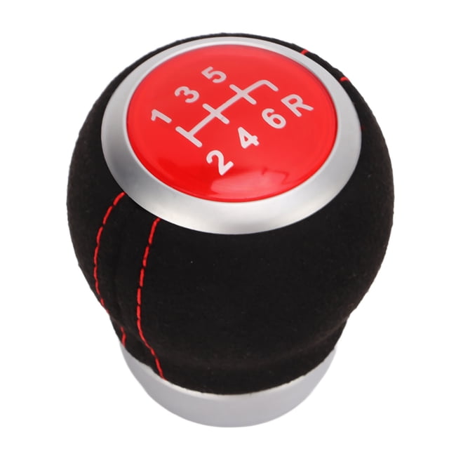 Car 6 Speed Gear Shift Head Ergonomic Wear Resistant Replacement Silver Ring for Models