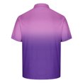 thumbnail image 4 of Birdeem Shirts for Men Mens Casual Gradient Short Sleeved Lapel Button Up T-Shirt Top, 4 of 12