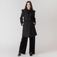 thumbnail image 4 of Devoted hooded long sleeve A-line jacket with a belt, 4 of 5