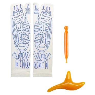 Outil de Massage des Pieds 1 Ensemble Chaussettes Mi-Mollet de Massage avec Bâton de Massage Pas Sérénité Point d'Acupuncture des Pieds Imprimé Massage Élastique pour Favoriser la Circulation