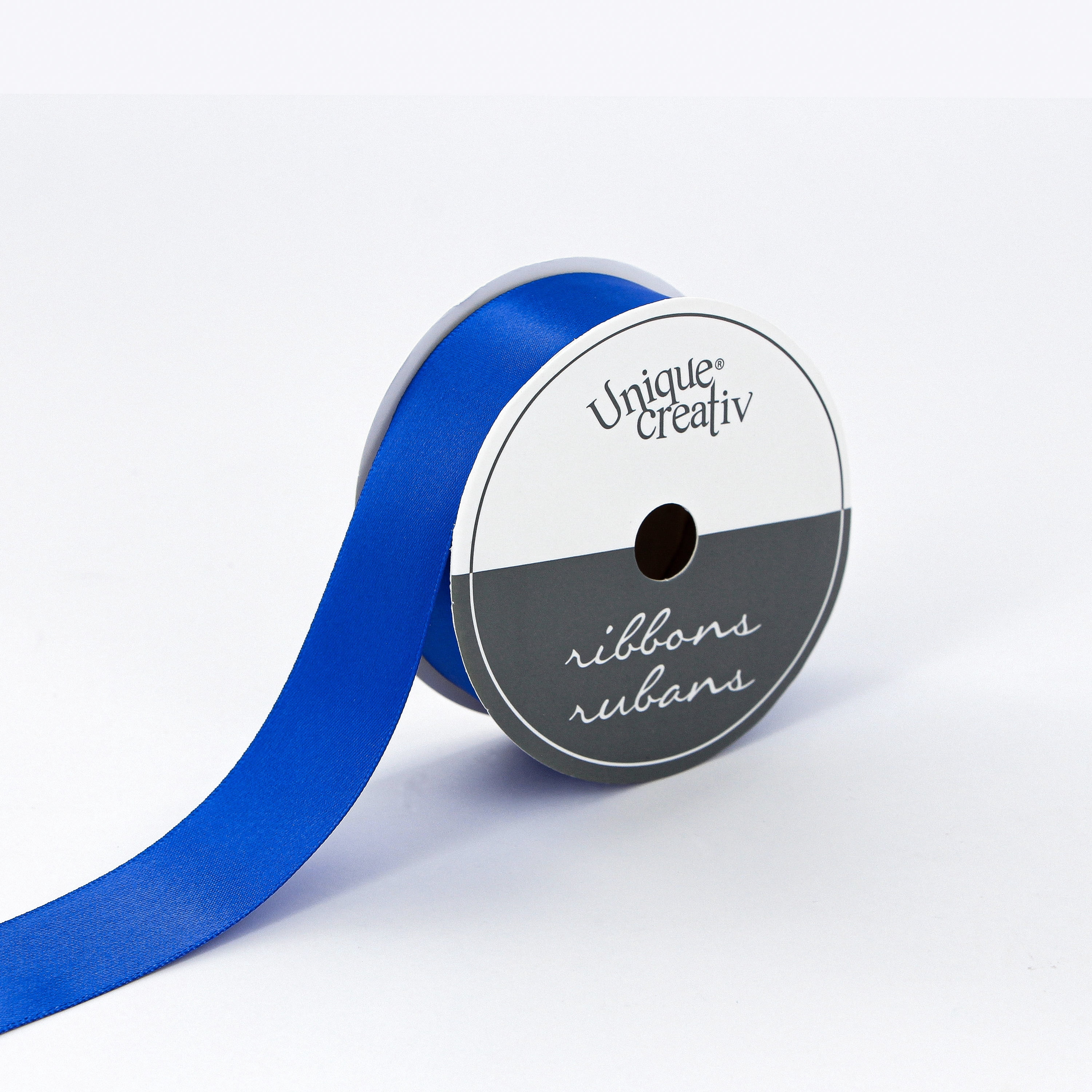 UNIQUE CREATIV Satin Ribbon 25 mm (0.98 in) × 5.5 m (⅞ in × 6 yd), Royal bleu, 5.49 m (18 ft)