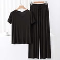 thumbnail image 1 of Weiqiqre Ensemble de Pyjama en Satin pour Femmes Pyjamas Rafraîchissants Ensembles d'Été Assortis Manches Courtes Ensemble de Détente Femmes, 1 of 3