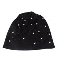 thumbnail image 4 of Women Beading Pearl Inlay Hat Ruffle Cancer Chemo Beanie Scarf Turban Wrap Cap, 4 of 9