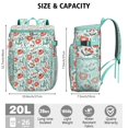 thumbnail image 4 of Tropical Flower and Leaves Insulated Cooler Backpack, Leakproof Waterproof Lunch Backpack for Beach Vacations, Camping, 4 of 6